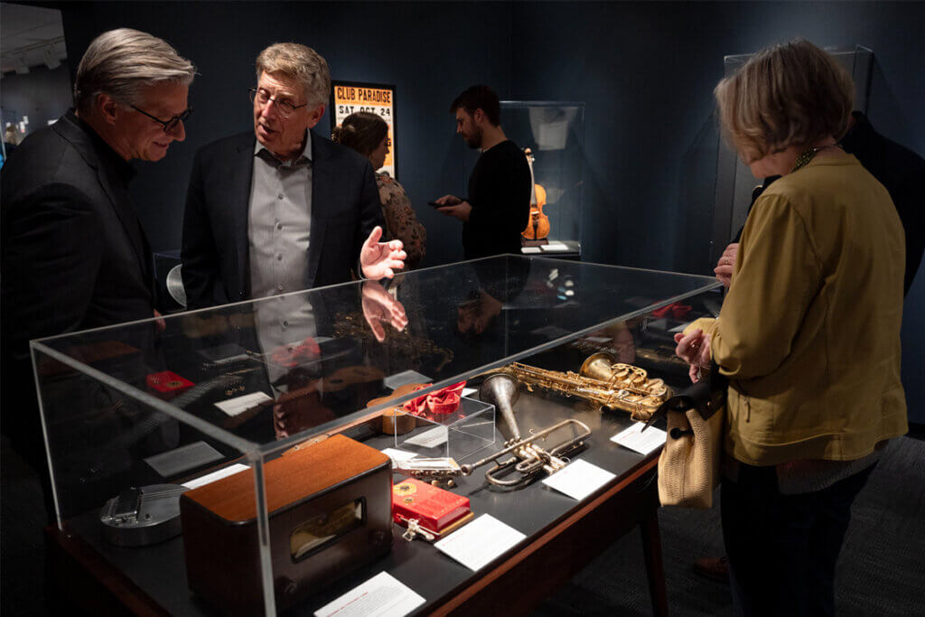Bob Santelli at an exhibit hosted by the Bruce Springsteen Archives & Center for American Music