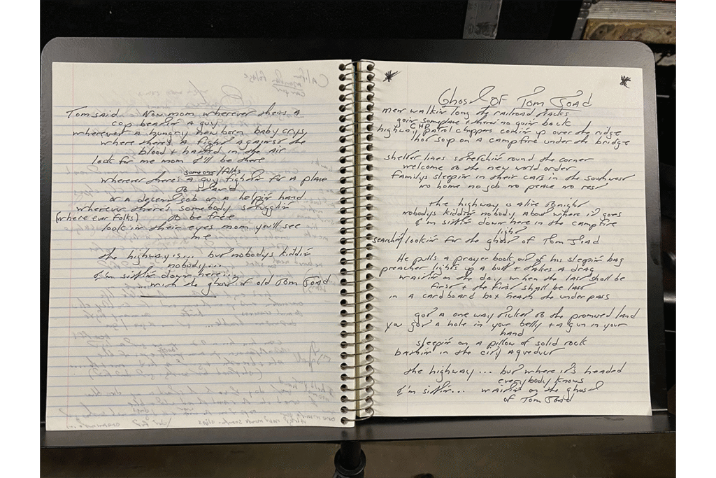 Handwritten lyrics for Ghost of Tom Joad (Archive Object) from the Bruce Springsteen Archives & Center for American Music