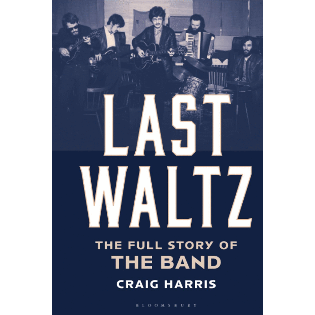 Vintage-style book cover for "Last Waltz" by Craig Harris. Features a sepia-toned photo of musicians playing instruments, creating a nostalgic musical vibe.