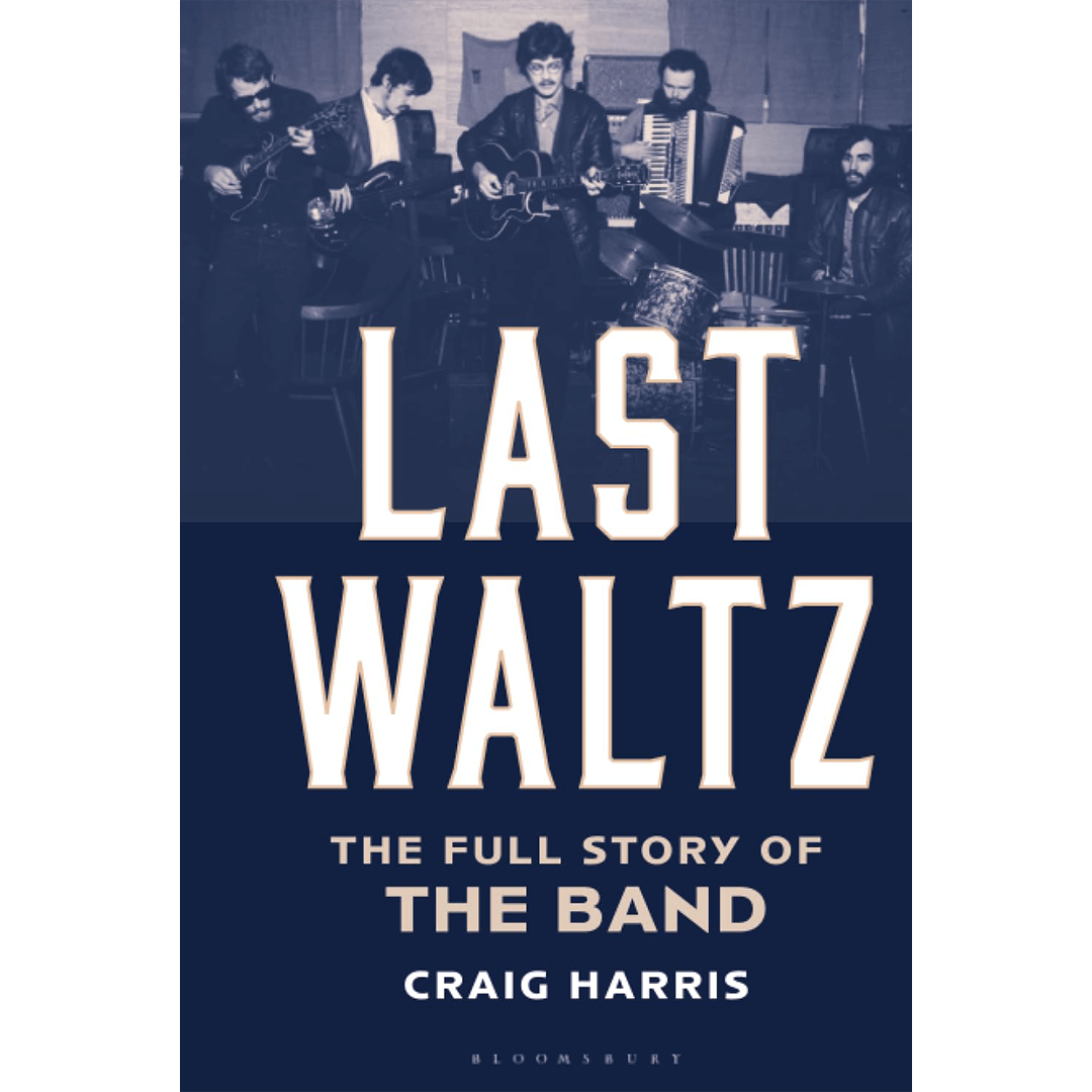 Vintage-style book cover for "Last Waltz" by Craig Harris. Features a sepia-toned photo of musicians playing instruments, creating a nostalgic musical vibe.
