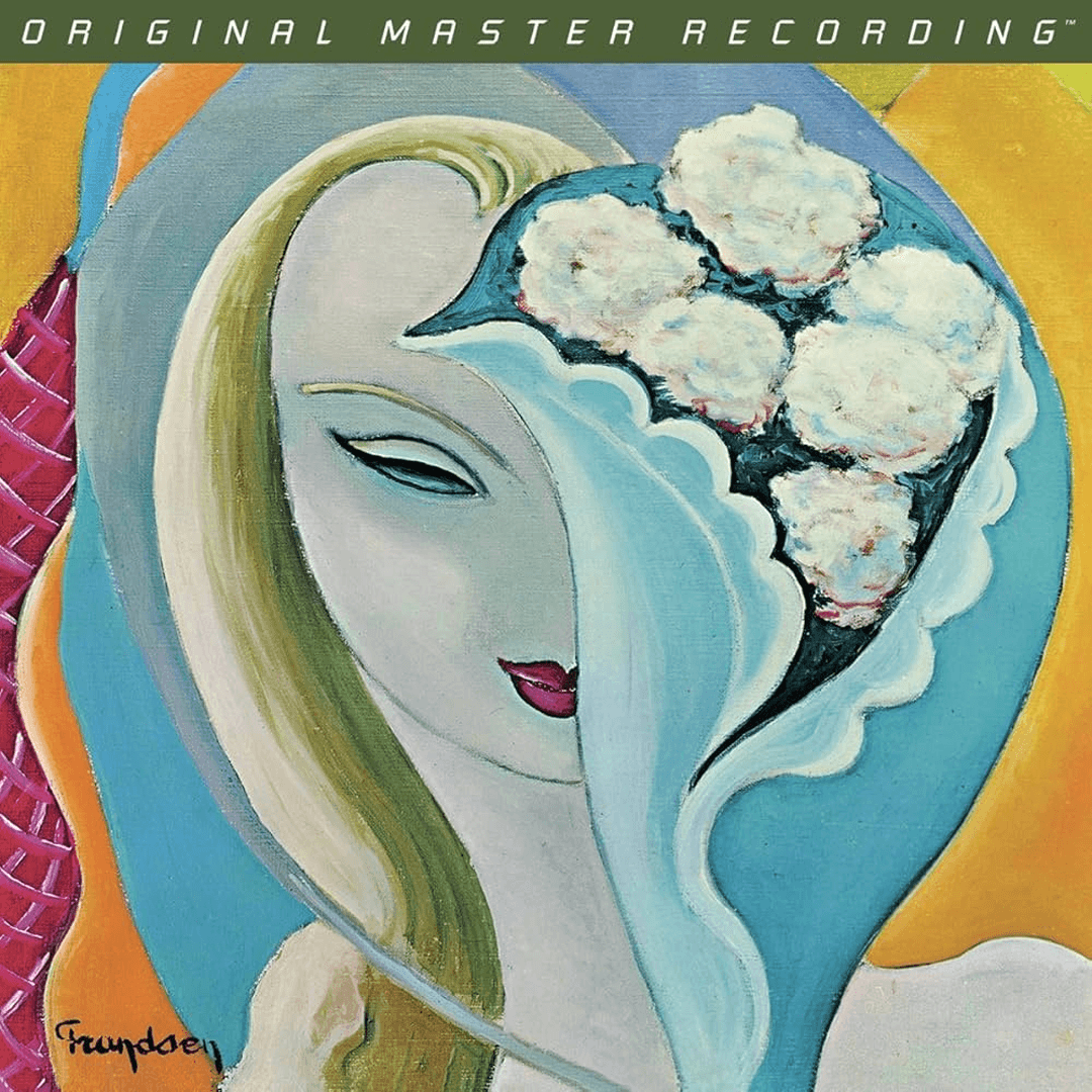 Album cover for Derek and the Dominos' Layla and Other Assorted Love Songs, featuring the iconic painting La Fille au Bouquet by Émile Théodore Frandsen de Schomberg.
